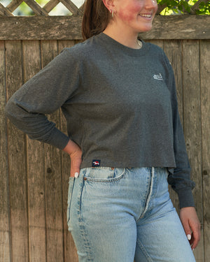 Women's 9 Dots Logo Crop L/S