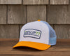 9 Dots Patch Flat Brim Trucker Hat