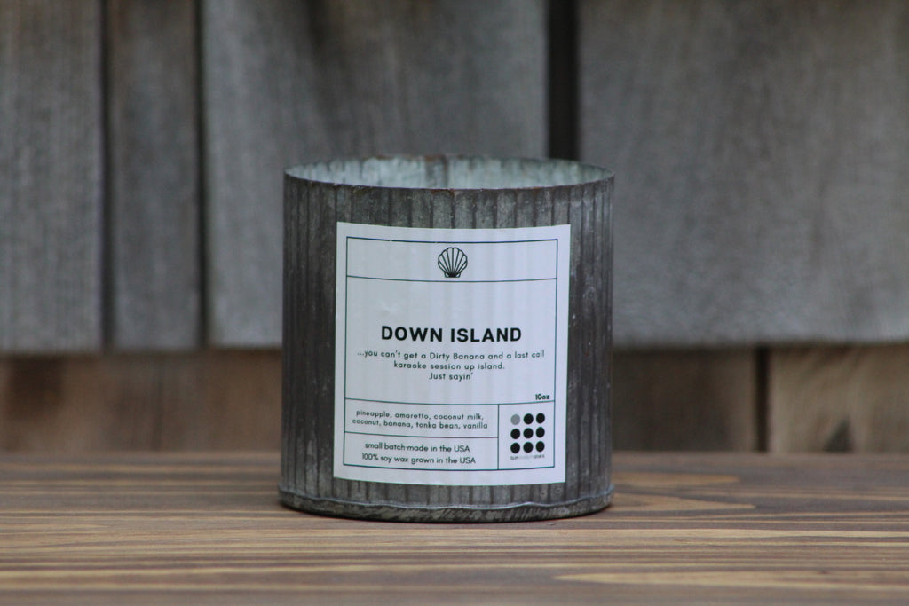 Down Island 10oz Rustic Soy Candle