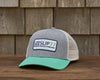 9 Dots Patch Flat Brim Trucker Hat